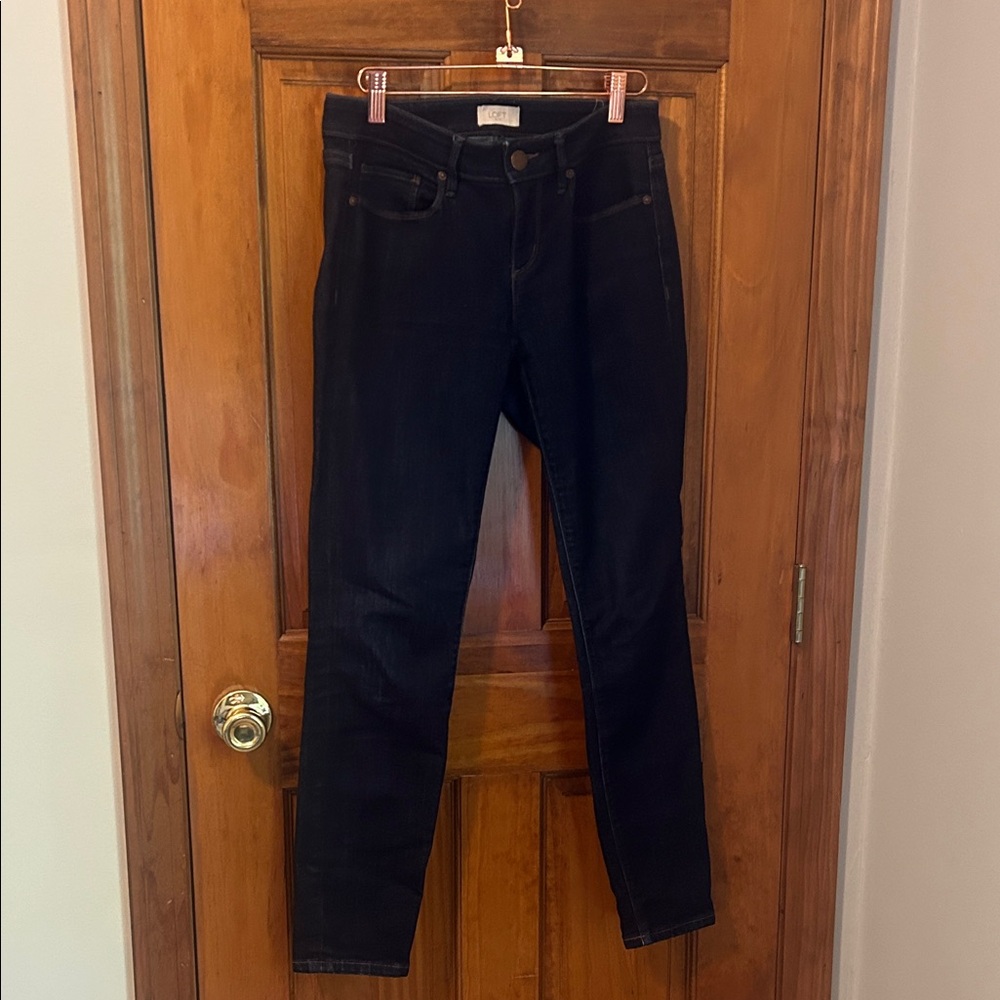LOFT Dark Wash Curvy Skinny Jeans
